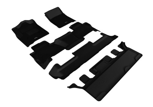 3D MAXpider Chevrolet TAHOE WITH 7-SEAT 2015-2020 KAGU Black (1st & 2nd & 3rd Row Floor Mat) - L1CH06801509