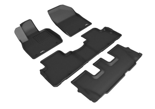 3D MAXpider Custom Fit Floor Liner Compatible for Hyundai PALISADE 8-SEAT 2020-2024 KAGU Black (1st & 2nd & 3rd Row) - L1HY10001509