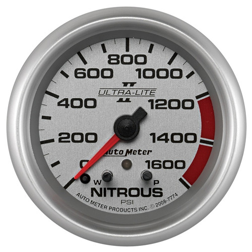 AutoMeter Gauge Nitrous Press 2-5/8in. 1600PSI Stepper Motor W/ Pk & Wrn Ultra-Lite II - 7774 Photo - Primary