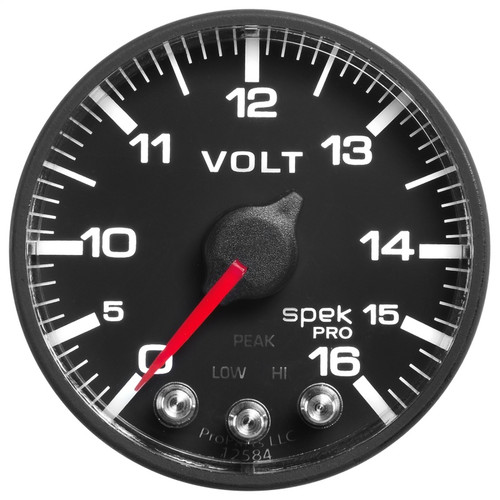 AutoMeter Gauge Voltmeter 2-1/16in. 16V Stepper Motor W/Peak & Warn Blk/Blk Spek-Pro - P344328 User 1