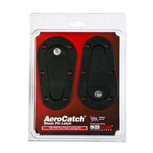 Seibon Carbon AeroCatch Plus Flush Hood Latch and Pin Kit - Black - with lock - Seibon Edition - HOODPINS-120-7100