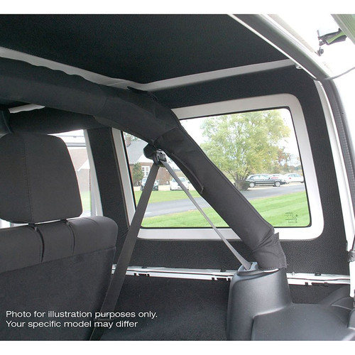 DEI 11-18 Jeep Wrangler JK 4-Door Leather Look Rear Side Window Black - 50163