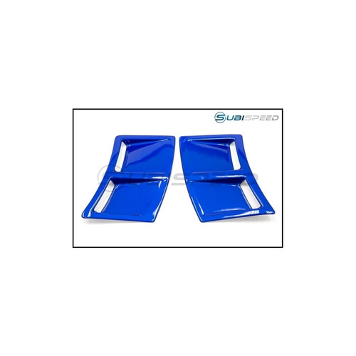 OLM S207 Style Paint Matched Rear Bumper Vent Inserts - World Rally Blue Pearl (Subaru WRX / STI 2015+)