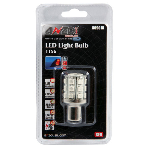 ANZO LED Bulbs Universal LED 1156 Red - 24 LEDs 2in Tall - 809018