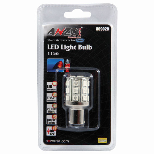 ANZO LED Bulbs Universal LED 1156 Amber - 24 LEDs 2in Tall - 809020