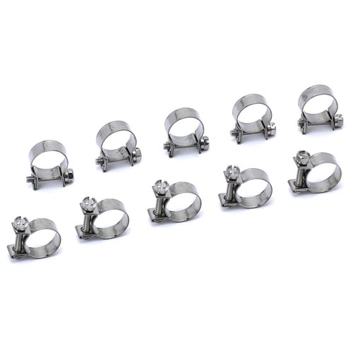 HPS Performance #12 Stainless Steel Fuel Injection Hose Clamps 10pc Pack 25/64" - 15/32" (10mm - 12mm) - FIC-10x10