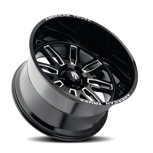AMERICAN TRUXX RESTLESS AT1915 BLACK MILLED 22X12 8-170 -44MM 125.2MM - AT1915-22270M