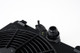 CSF Universal Half Radiator w/-16AN & Slip-On Fittings/12in SPAL Fan & Shroud - Black Finish - 2858XB Photo - Close Up