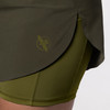 Women’s Mid Rise Layered Shorts - Olive - 3