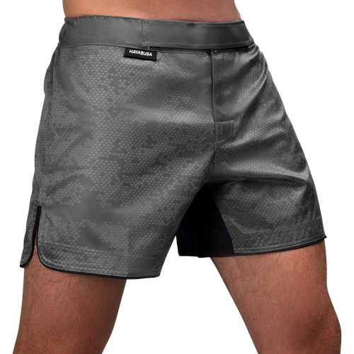 Hex Mid-Thigh MMA Shorts - Grey - 2