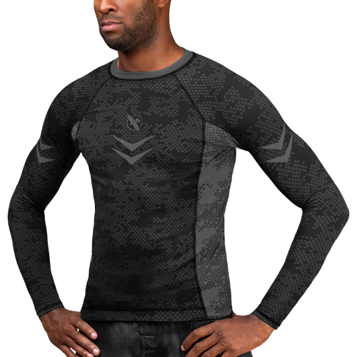 Ranked Long Sleeve Rash Guard - Black - 1