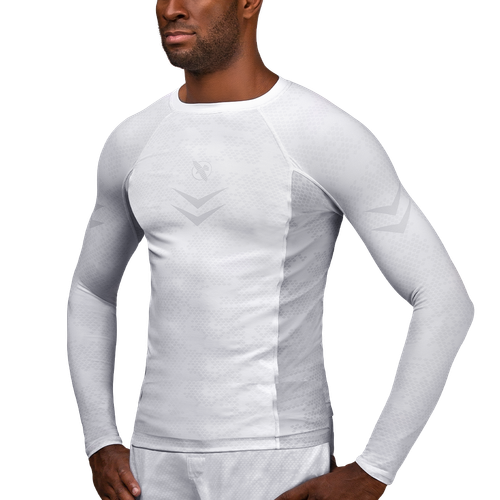 Ranked Long Sleeve Rash Guard - White - 1