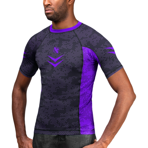 Ranked Short Sleeve Rash Guard - Purple - 1