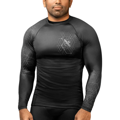 Geo Long Sleeve Rash Guard - Grey - 1