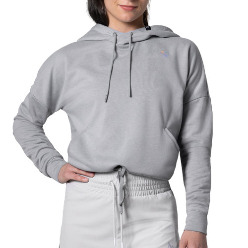 Women’s Cozy Fleece Cropped Hoodie - Heather Grey - 1