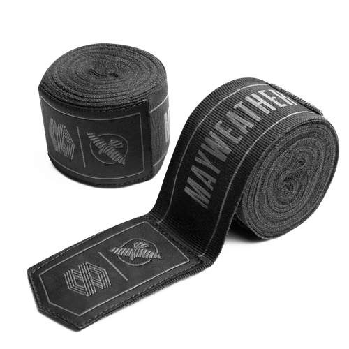 Mayweather 180” Stretch Hand Wraps - Black/Grey - 1