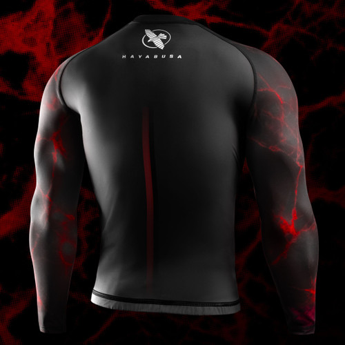 UFC BJJ Men’s Long Sleeve Rash Guard - Black/Red - 2