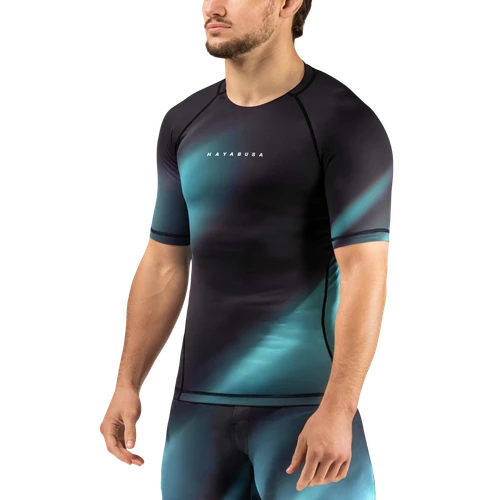 Men’s Apex Nova Short Sleeve Rash Guard - Aurora Teal - 1