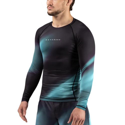 Men’s Apex Nova Long Sleeve Rash Guard - Aurora Teal - 1