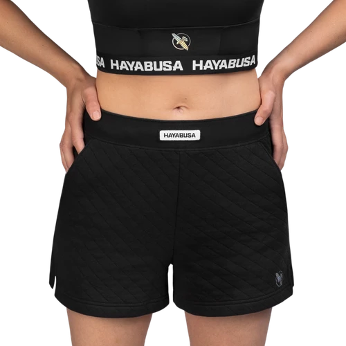 Women’s Quilted Training Shorts - Black - 1