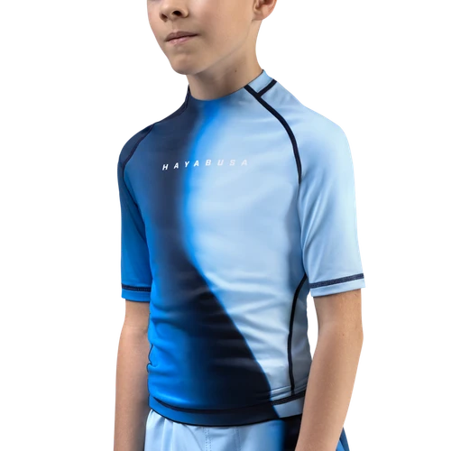 Kids Apex Nova Short Sleeve Rash Guard - Tidal Blue - 1
