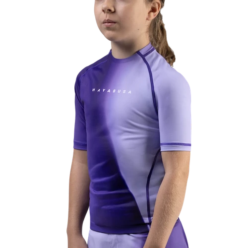Kids Apex Nova Short Sleeve Rash Guard - Cosmic Purple - 1
