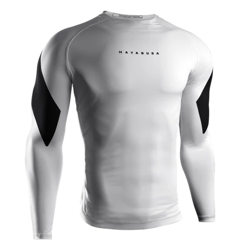 Men’s Pro Ranked Long Sleeve Rash Guard - White - 1