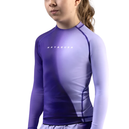 Kids Apex Nova Long Sleeve Rash Guard - Cosmic Purple - 1