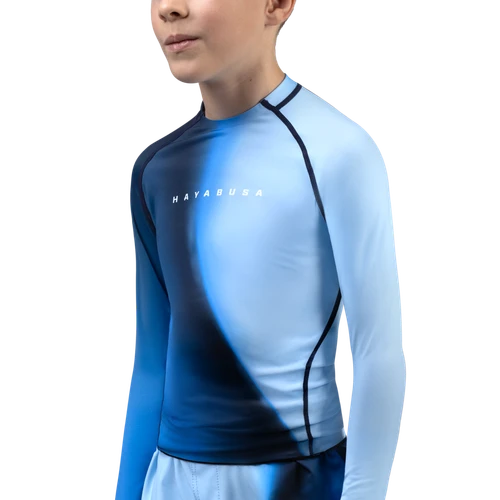 Kids Apex Nova Long Sleeve Rash Guard - Tidal Blue - 1