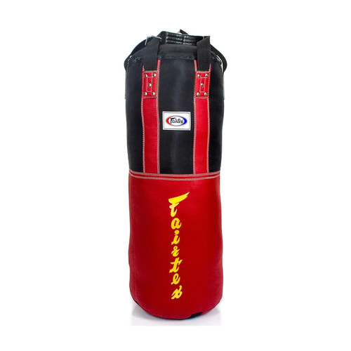 Fairtex HB3 Extra Large Heavy Bag Punching Bag for Muay Thai, Boxing, Kickboxing, MMA  (Black/Red Unfilled)- 15.7" W x 39.3" H