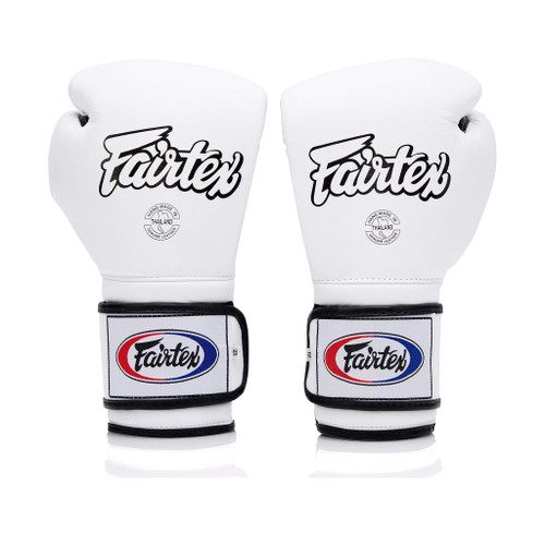 Fairtex BGV9 Mexican Style White Blue Palm Muay Thai Boxing Glove - Heavy Hitter