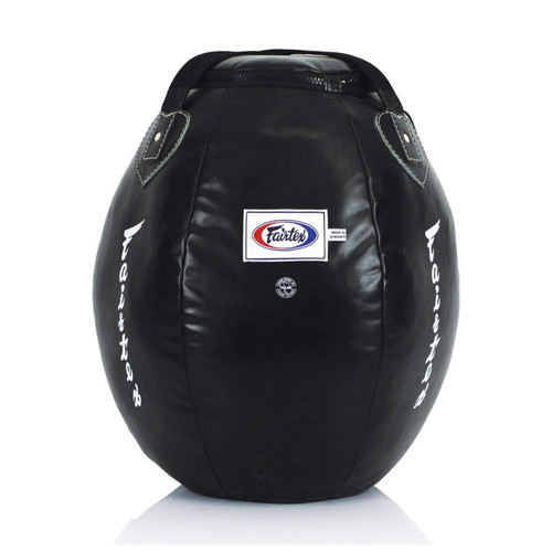 Fairtex HB11 Uppercut Bag Punching Bag for Muay Thai, Boxing, Kickboxing, MMA (HB11 - Black Unfilled) -19.7" W x 22.8" H