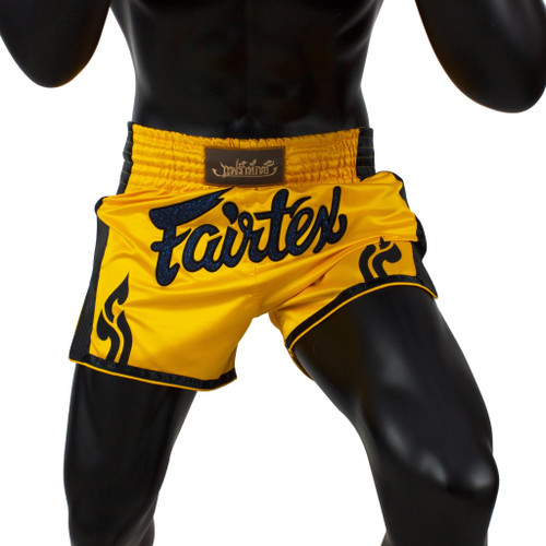 Fairtex BS1701 Yellow Slim Cut Muay Thai Boxing Short
