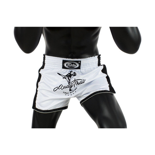 Fairtex BS1707 White Slim Cut Muay Thai Boxing Short