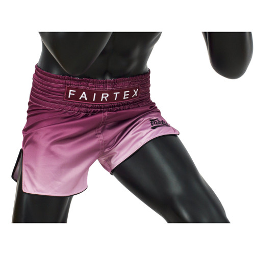 Fairtex BS1904 Maroon Fade Slim Cut Muay Thai Boxing Short