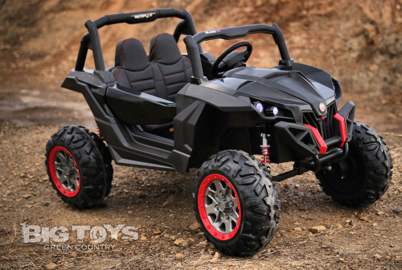 知育玩具 pola 4x4 UTV Ride on Side X Side kids car offroad remote Black
