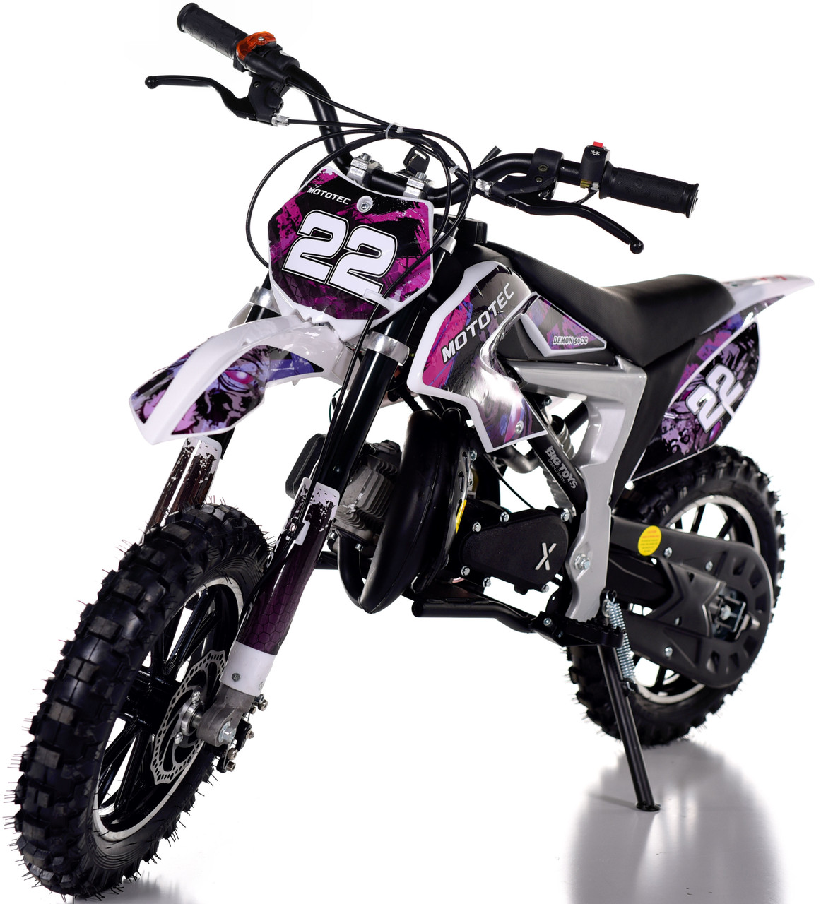 MotoTec 50cc Demon Kids Gas Dirt Bike Purple