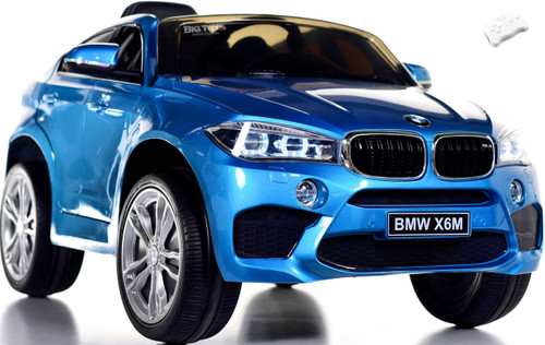 BMW X6 Ride On SUV w/ Remote Control & Leather Seat - Blue