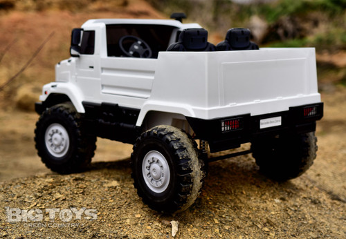 24v Mercedes Big Rig XL Ride On Truck w/ Leather Seat & Rubber Tires - White