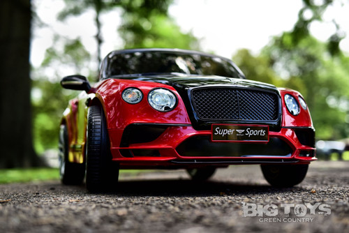 Bentley SuperSports GT Ride On Car w/ Leather Seat & Rubber Tires - Red