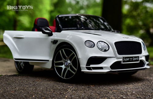 Bentley SuperSports GT Ride On Car w/ Leather Seat & Rubber Tires - White