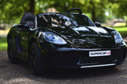 Giant 24v Big Kids Ride On Super Car XXL 180W Motor & Rubber Tires - Black