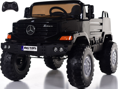 12v Mercedes Zetros Ride On Truck w/ Remote Control & Rubber Tires - Black