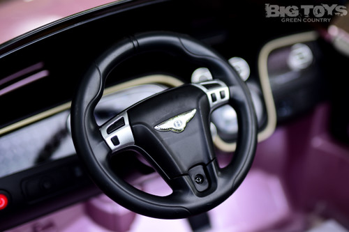 Bentley SuperSports GT Ride On Car w/ Leather Seat & Rubber Tires - Pink