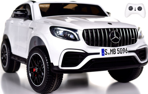 Two-Seat Mercedes GLC 63S Ride On SUV w/ All Wheel Drive & Rubber Tires - White