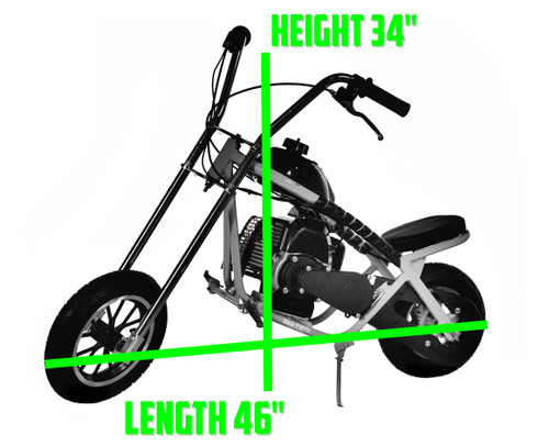 Fast Kids Mini Bike Chopper Motorcycle 49cc Gas - Blue - Big Toys Green ...