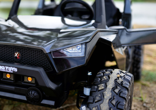 24v Challenger XL 2.0 4x4 Ride On Buggy w/ Leather Seat & Rubber Tires - Special Carbon Edition