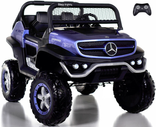 24v Mercedes Unimog Ride On UTV w/ Remote Control & Rubber Tires - Blue