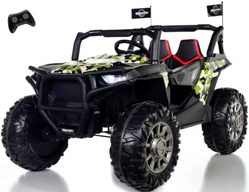 24v Dune Buggy UTV Ride On Side X Side RC w/ Rubber Tires - Army Camo
