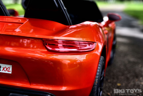 Giant 24v Big Kids Ride On Super Car XXL 180W Motor & Rubber Tires - Orange